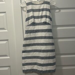 Jcrew Navy/White Fitted striped work dress (size2)
